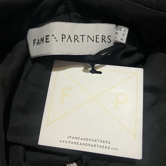 Fame and Partners Black Plunge Neck Dress Size 4 Thigh High Slit Formal Maxi NWT - Picture 15 of 16